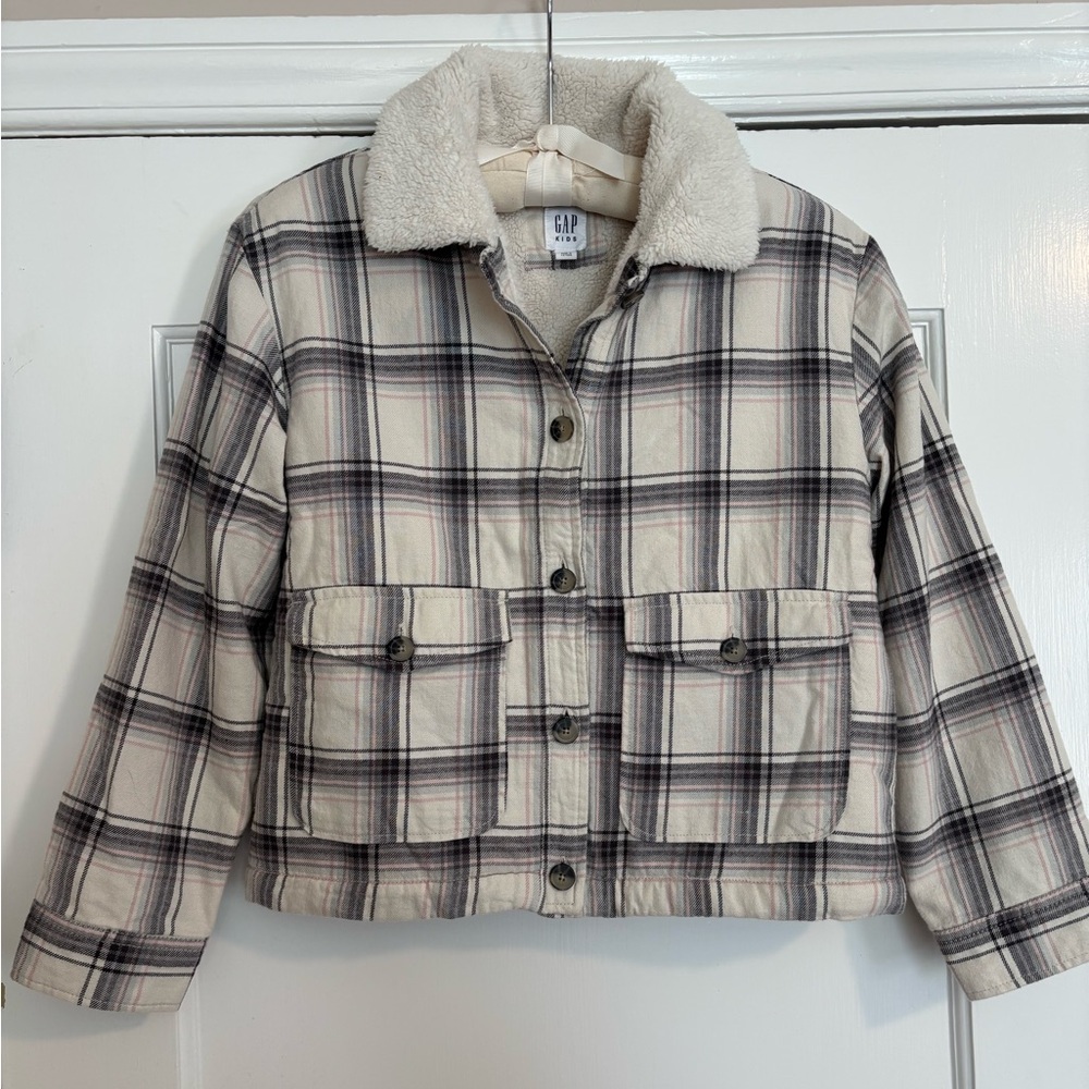 GAP Kids Cream Sherpa-Lined Jacket